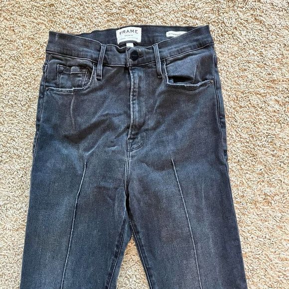 Frame Jeans Ali High Rise Cigarette Skinny Denim Ankle Size 27 Gray Faded 25x26 - Picture 3 of 13